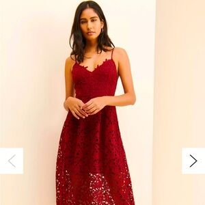 ASTR The Label sleeveless lace fit + flare midi dress size M